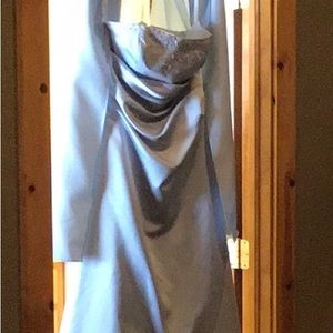 David’s bridal, size 6, dusty blue